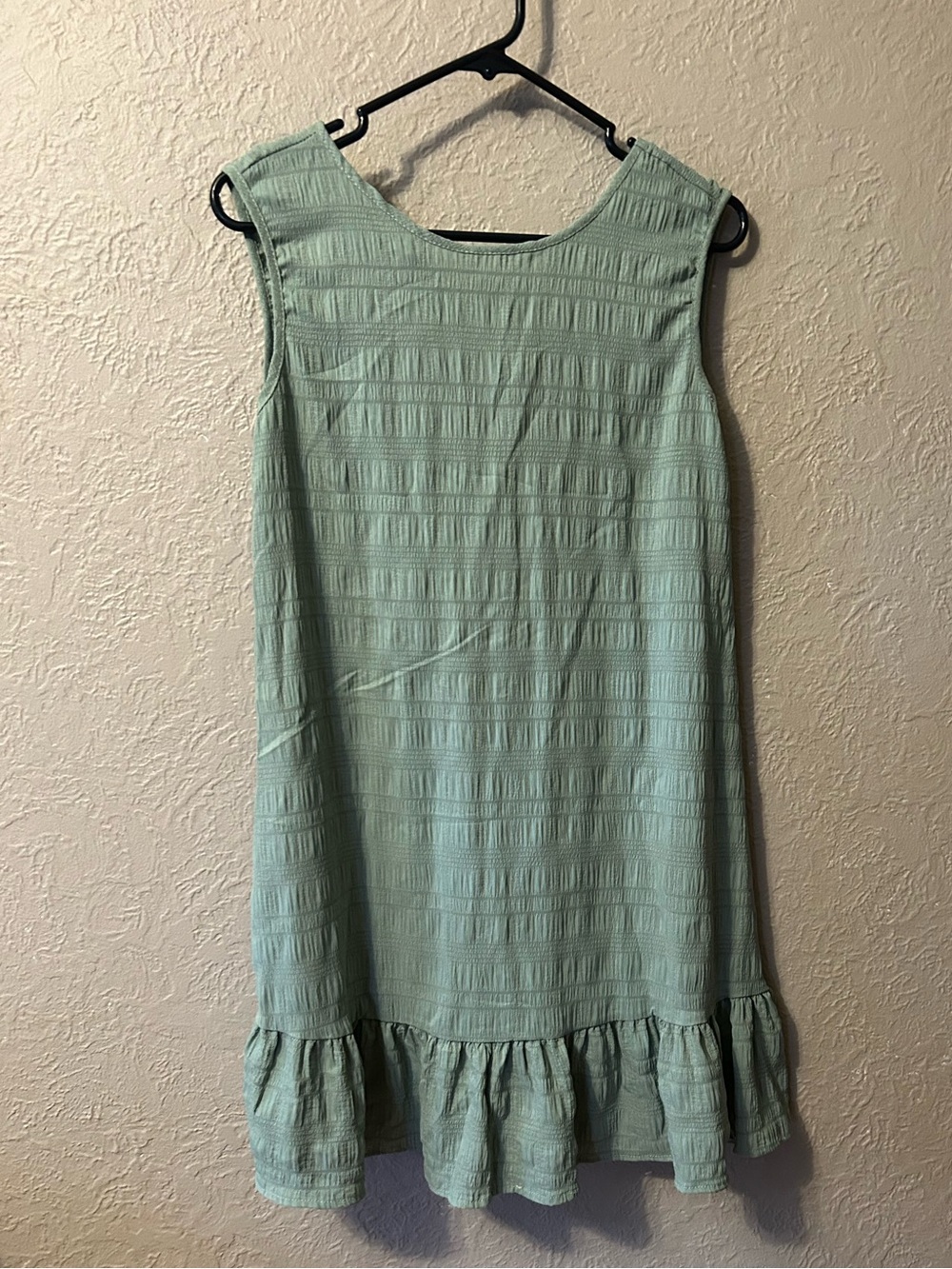 SHEIN Mint Green Ruffle-Hem Casual Dress